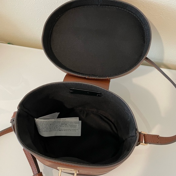 New Mango MNG Elegant Brown Leather Crossbody Bag - Picture 4 of 4